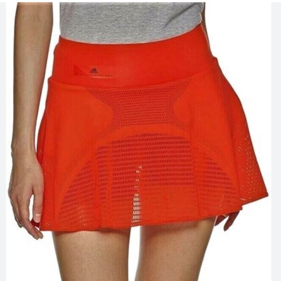 Adidas x Stella McCartney Tennis Pickleball Skirt Skort shorts red orange XS - Picture 1 of 11